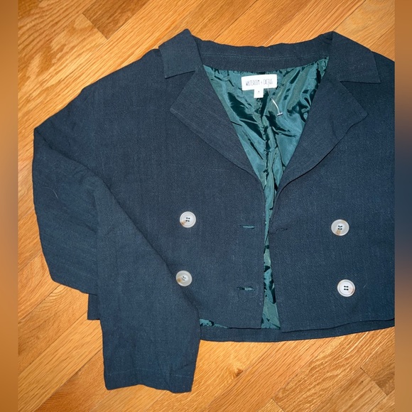 Women’s Cropped Green Suit Jacket - Picture 2 of 11